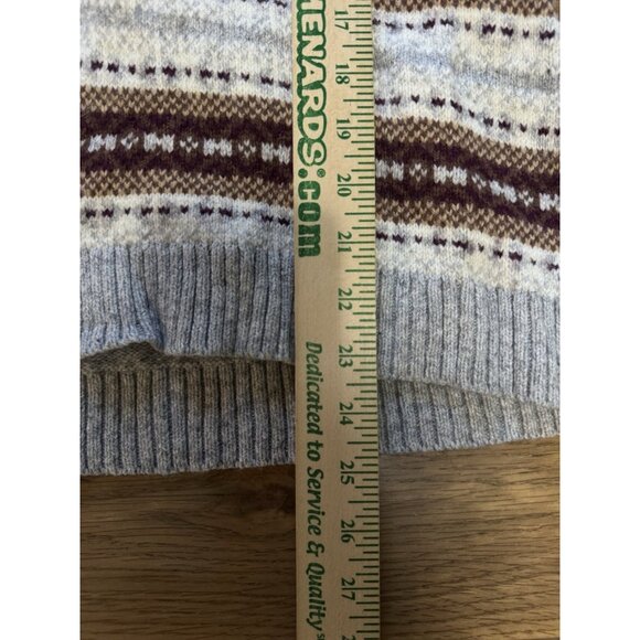 Eddie Bauer XXL Aztec Wool Blend Toggle Cardigan Sweater Cozy Country City VTG - Picture 4 of 15